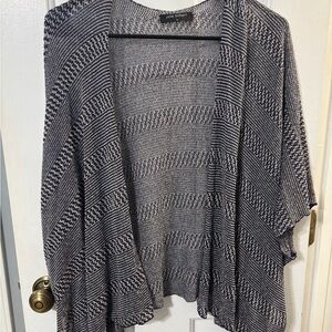 New York & Company Black and White Open-Front Cardigan